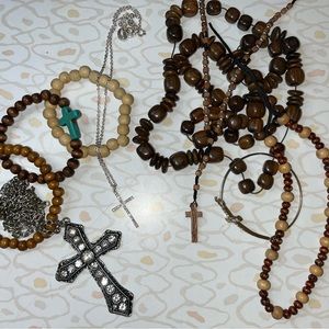 Assortment of Christianity Cross Bracelets and Necklaces